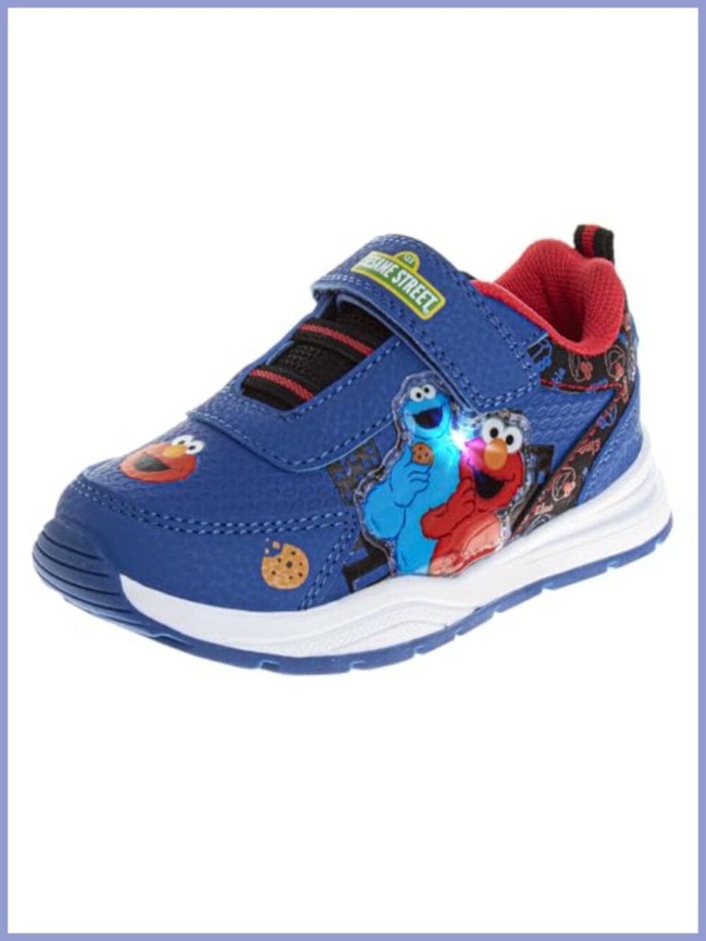 Sesame Street Light Up Sneakers Faux Leather Hook & Loop Athletic Shoes